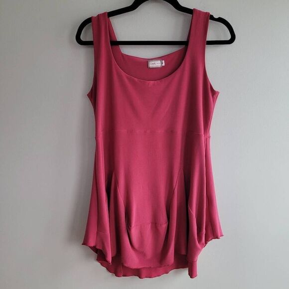 Sympli pink tank mini dress tunic stretchy comfortable leisurewear yoga sports t - Picture 1 of 9